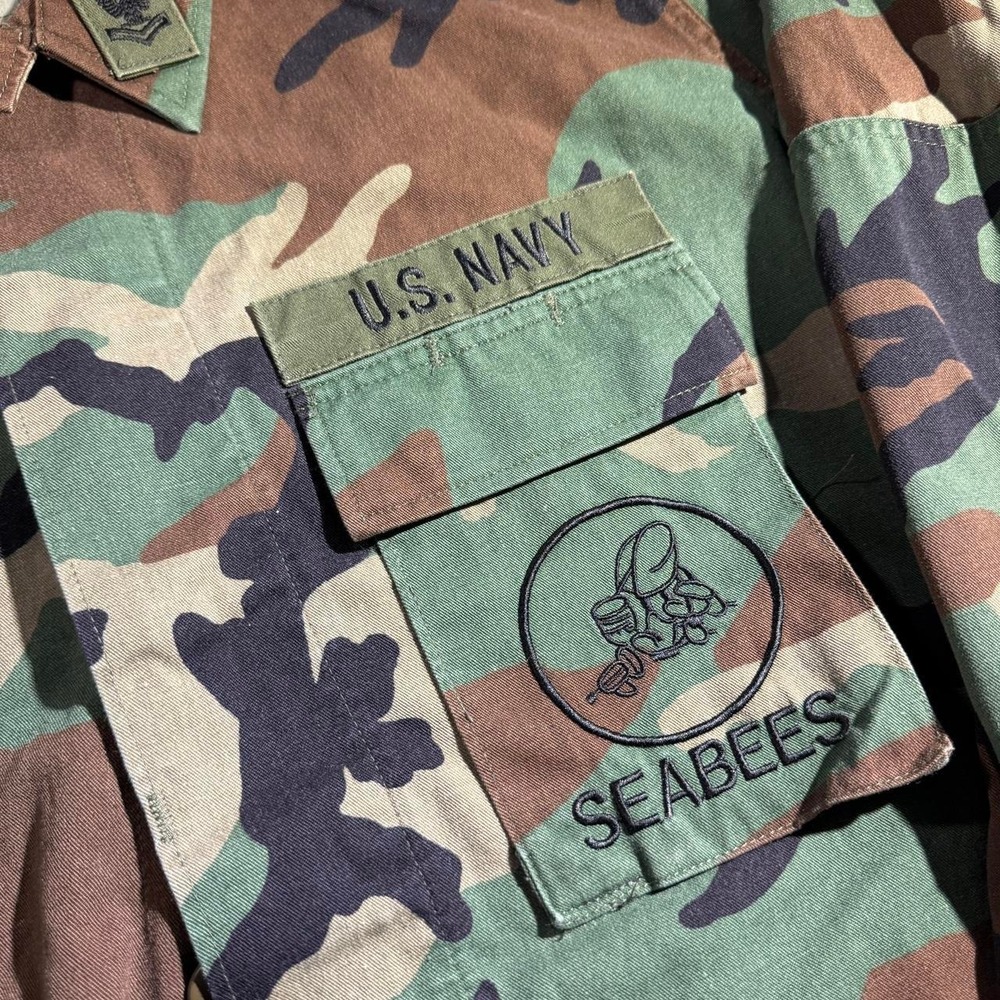 Vintage m81 woodland U.S. Navy Seabees Camouflage Jacket - Picture 2 of 7